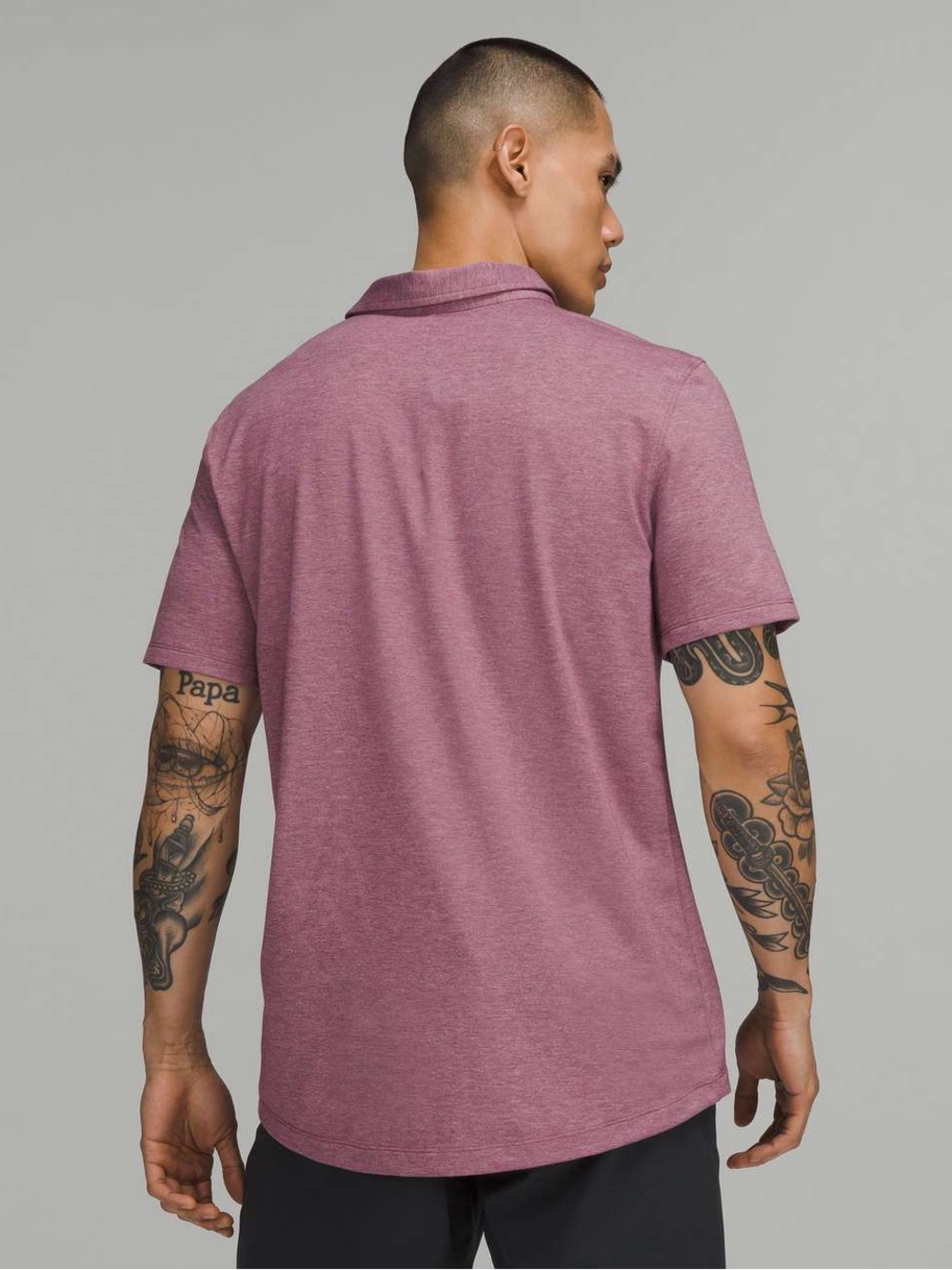 lululemon athletica Men's Evolution Heathered Vintage Plum Polo - Picture 2 of 7